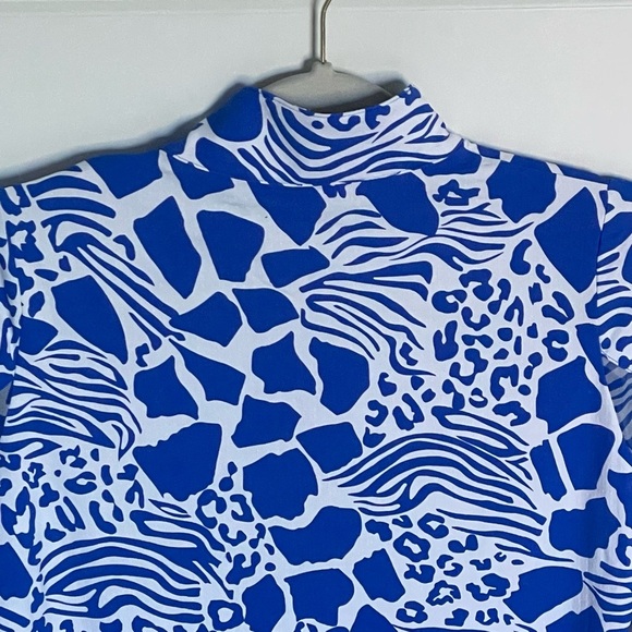 IBKUL BIANCA ROYAL BLUE Long Sleeve Mock Golf Tennis Shirt 47626 - Picture 10 of 16